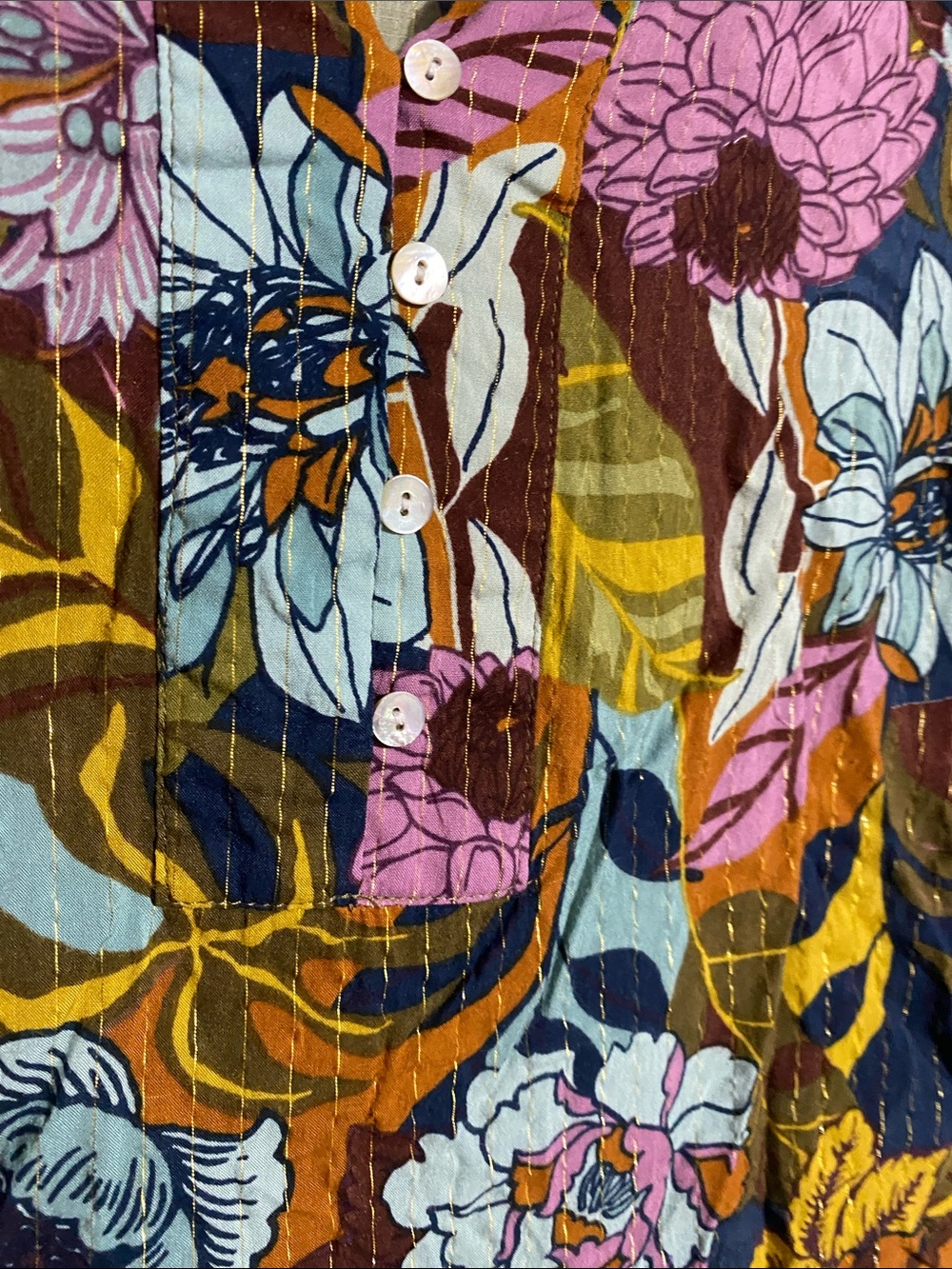 PRETTY Jane and Delancey Tropical Floral Blouse top shirt Size SMALL - Picture 4 of 13
